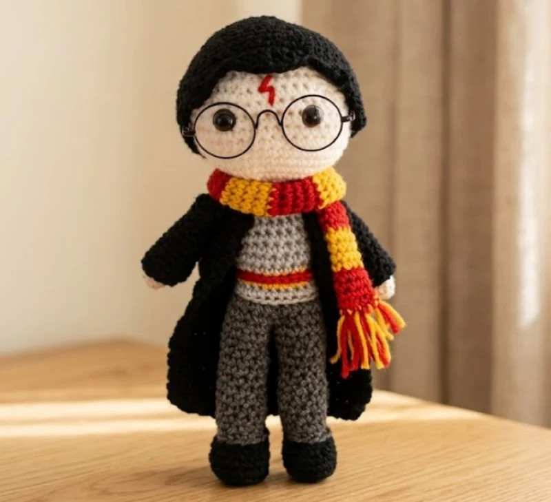 Complimentary Intermediate crochet pattern: The Boy Wizard Amigurumi Pattern - Simple to follow guide