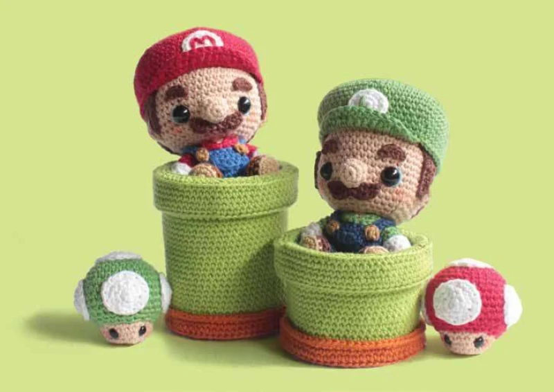 Complimentary Intermediate crochet pattern: Retro Video Game Plumbers Amigurumi Pattern - Simple to follow guide