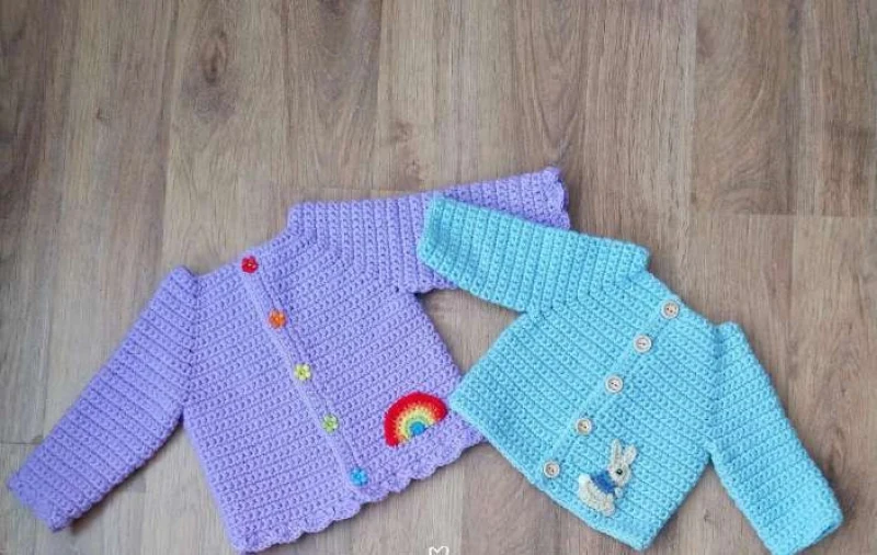 Complimentary Intermediate crochet pattern: Simple Playdays Baby Cardigan Pattern - Simple to follow guide