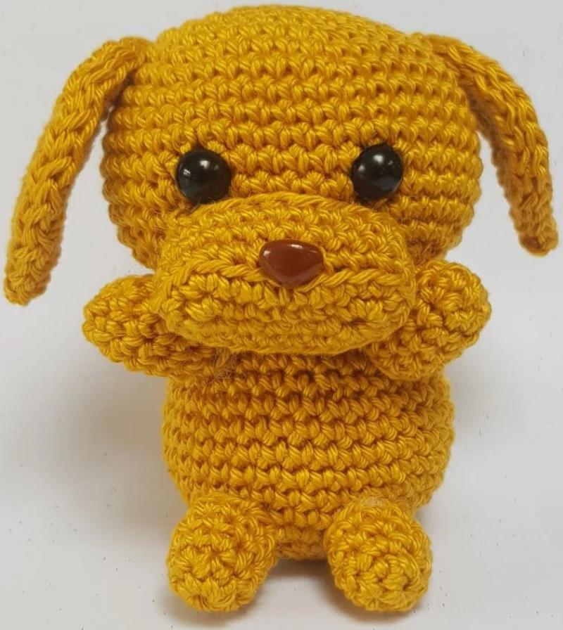 Complimentary Intermediate crochet pattern: Golden Puppy Dog Friend Amigurumi Pattern - Simple to follow guide