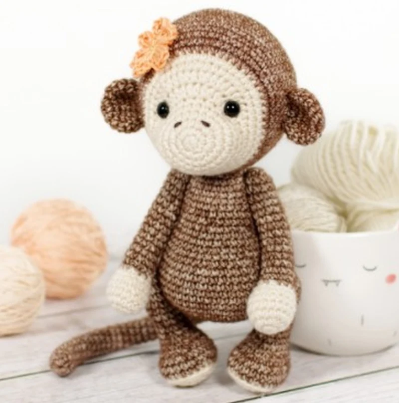 Complimentary Intermediate crochet pattern: Lucy the Monkey Amigurumi Pattern - Simple to follow guide