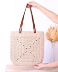 Modern Textured Granny Square Bag Pattern step 1