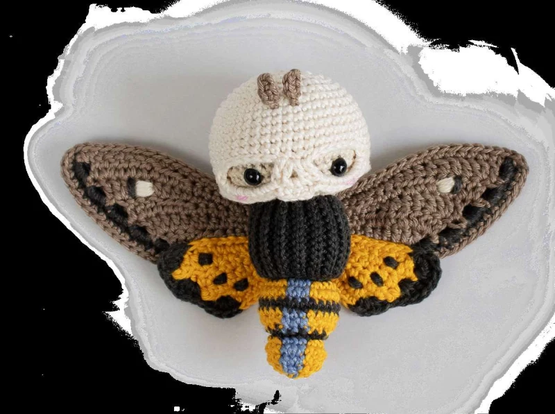 Complimentary Advanced crochet pattern: Death's Head Hawk Moth Amigurumi Pattern - Simple to follow guide
