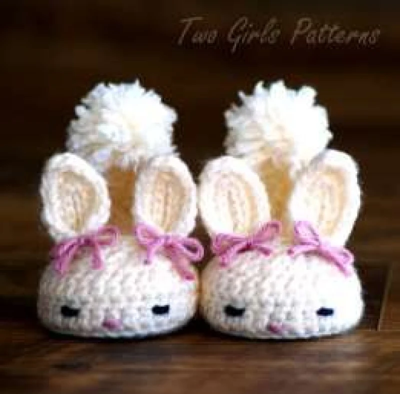 Complimentary Intermediate crochet pattern: Hoppy Baby Bunny Slippers Pattern - Simple to follow guide