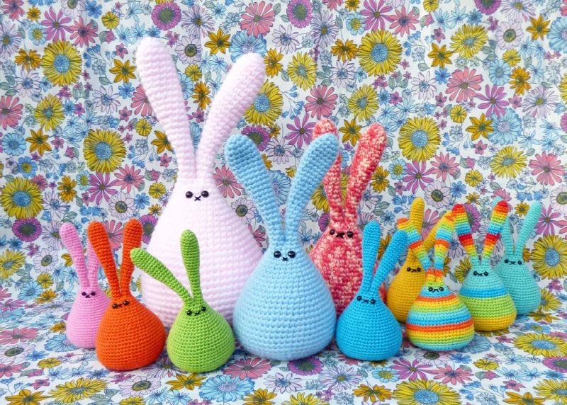 Complimentary Intermediate crochet pattern: Teardrop Bunny Amigurumi Pattern - Simple to follow guide