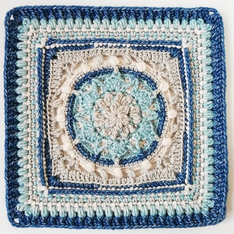Complimentary Intermediate crochet pattern: Miosotis Floral Granny Square Pattern - Simple to follow guide