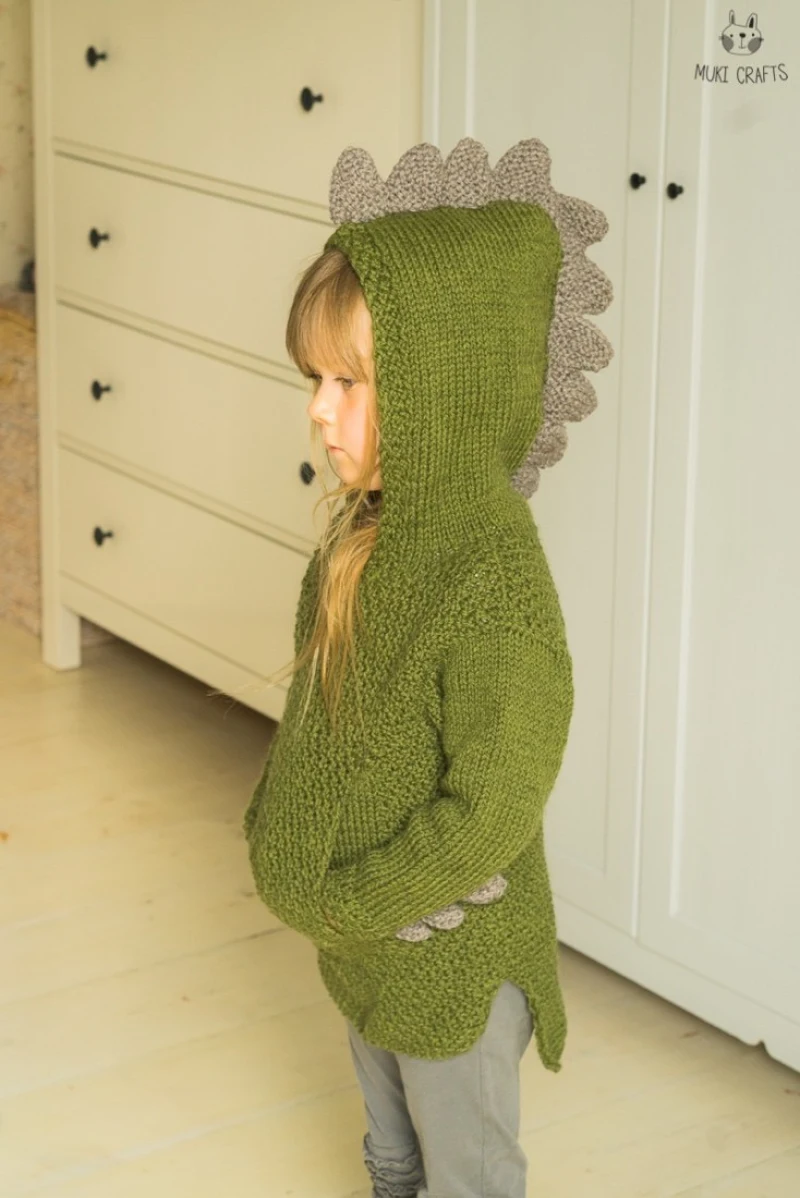Complimentary Intermediate crochet pattern: Dragon Rex Hooded Sweater Knitting Pattern - Simple to follow guide