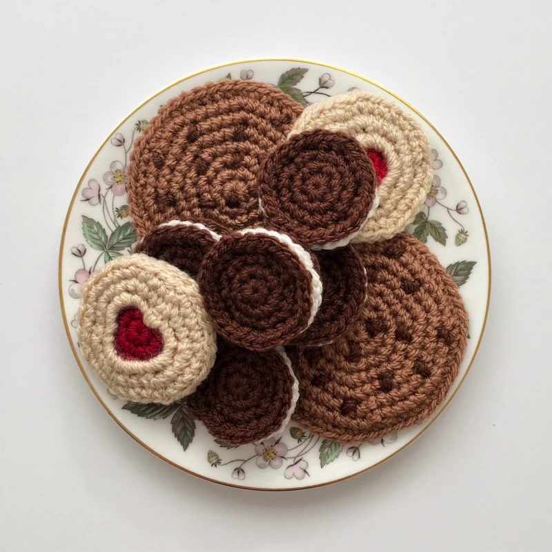 Complimentary Intermediate crochet pattern: Classic Tea Biscuit Trio Amigurumi Pattern - Simple to follow guide
