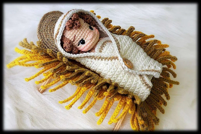 Complimentary Intermediate crochet pattern: Sweet Handfuls Baby Jesus Amigurumi Pattern - Simple to follow guide