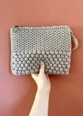 Textured Bobble Crochet Clutch Pattern step 1