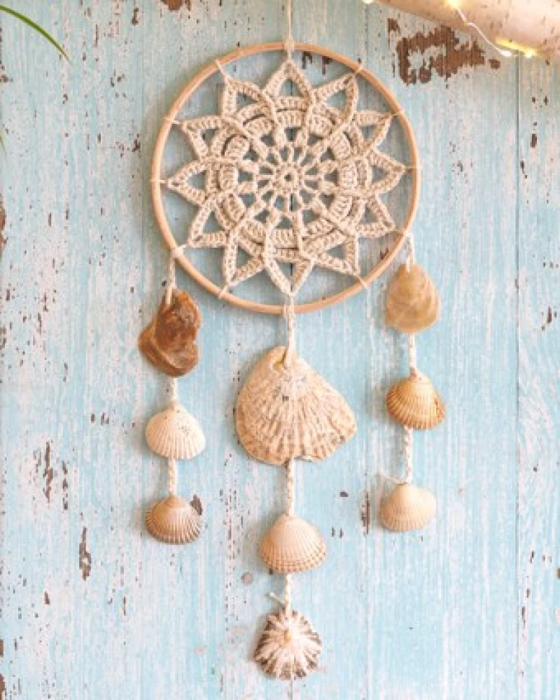 Complimentary Intermediate crochet pattern: Star Mandala Dreamcatcher Pattern - Simple to follow guide