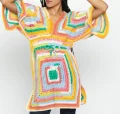 Colorful Boho Striped Crochet Tunic Pattern step 1