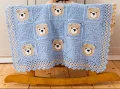 Sweet Teddy Bear Granny Square Baby Blanket Pattern step 1