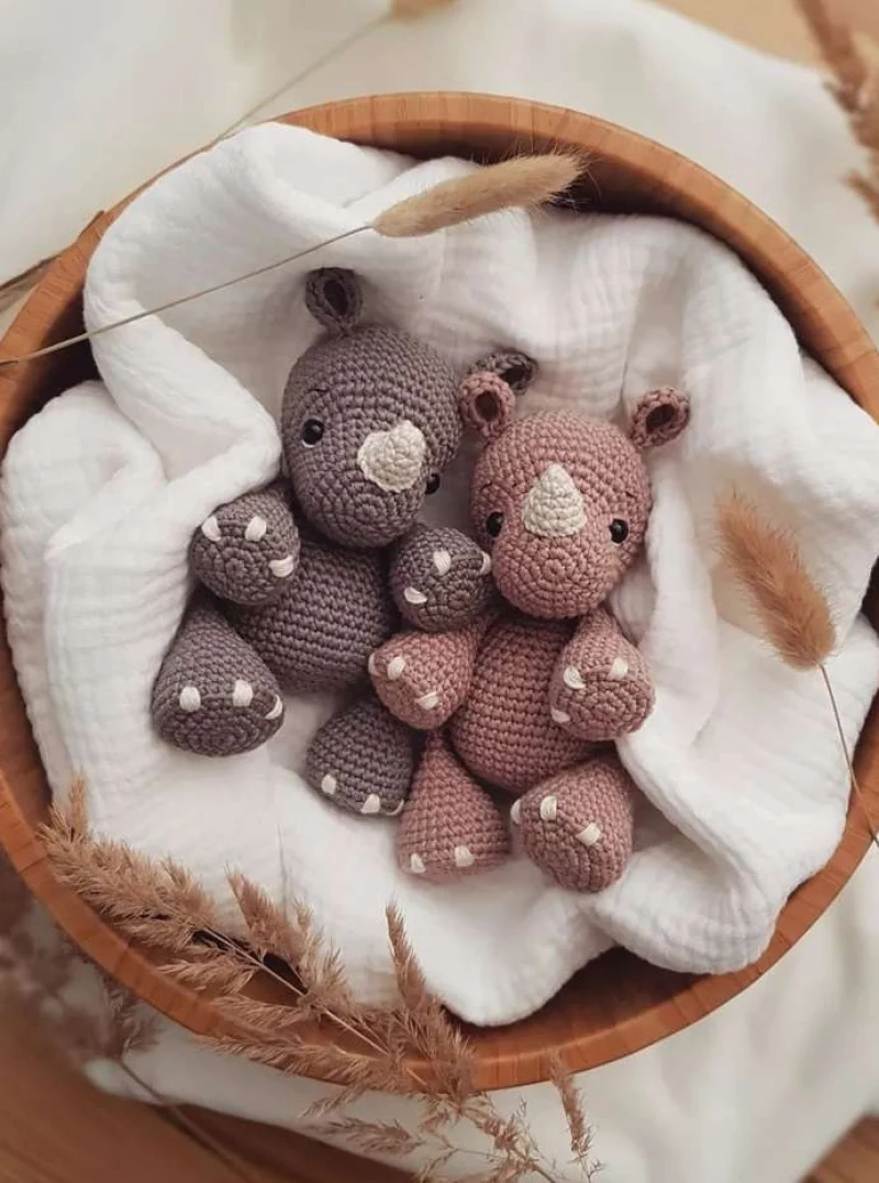 Complimentary Intermediate crochet pattern: Pino the Rhino Amigurumi Pattern - Simple to follow guide