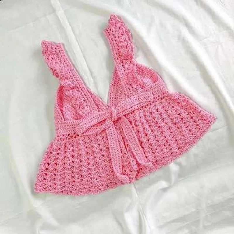 Complimentary Beginner Friendly crochet pattern: Hyacinth Lace Empire Waist Top Amigurumi Pattern - Simple to follow guide