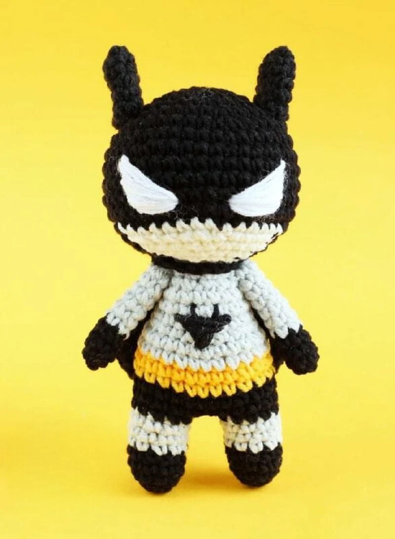 Complimentary Intermediate crochet pattern: Chibi Caped Crusader Amigurumi Pattern - Simple to follow guide