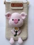 Piggy Pocket Phone Pouch Amigurumi Pattern step 1