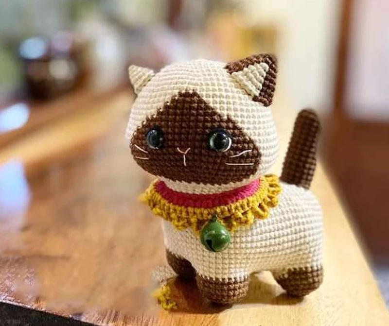 Complimentary Intermediate crochet pattern: Toby the Siamese Cat Amigurumi Pattern - Simple to follow guide