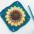 Sunflower Lovers Granny Square Pattern step 1