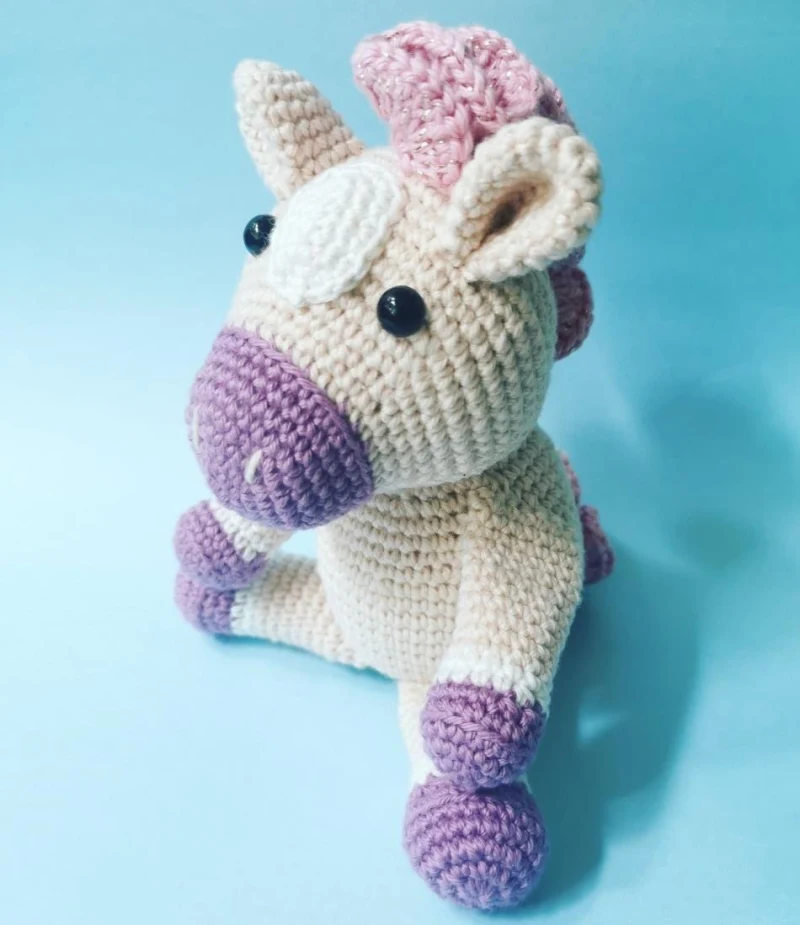 Complimentary Intermediate crochet pattern: Neon the Horse Amigurumi Pattern - Simple to follow guide