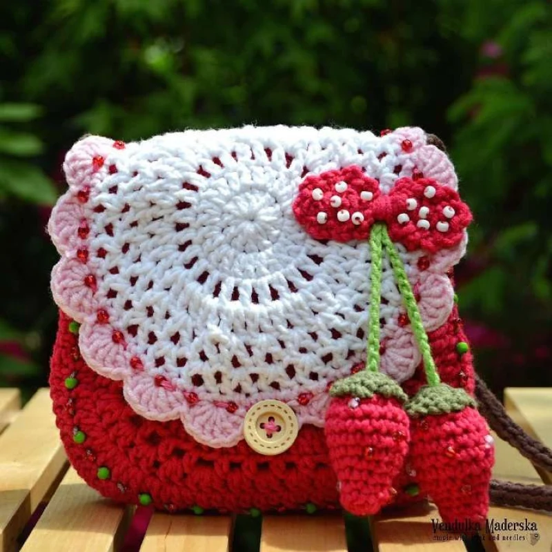 Complimentary Intermediate crochet pattern: Sweet Strawberry Blossom Crochet Purse Pattern - Simple to follow guide