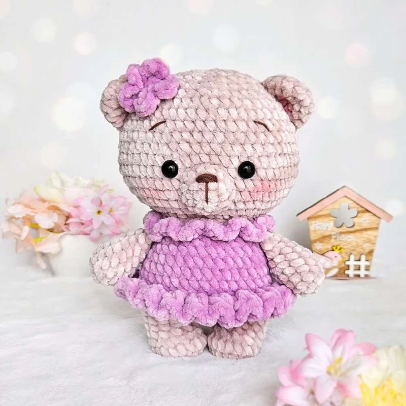 Complimentary Intermediate crochet pattern: Plush Ballerina Bear Amigurumi Pattern - Simple to follow guide
