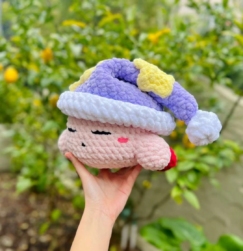Complimentary Intermediate crochet pattern: Sleeping Pink Puff Amigurumi Pattern - Simple to follow guide