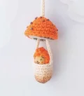 Mushroom Gnome Pendant Amigurumi Pattern step 1