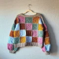 Sunburst Patchwork Crochet Sweater Pattern step 1