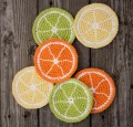 Citrus Slice Crochet Coasters Pattern step 1