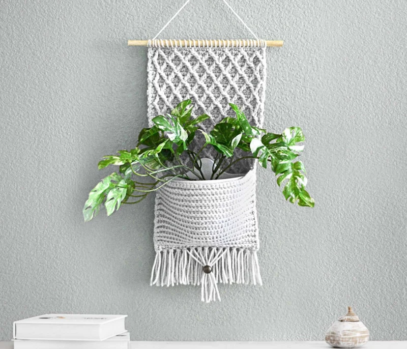 Complimentary Intermediate crochet pattern: Boho Pocket Wall Hanging Crochet Pattern - Simple to follow guide