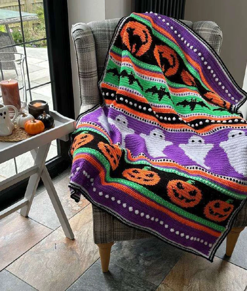 Complimentary Advanced crochet pattern: Halloween Dreams Crochet Blanket Pattern - Simple to follow guide