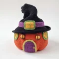 Halloween Pumpkin House with Witch Hat Crochet Pattern step 1