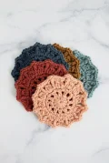 Sunburst Crochet Coasters Pattern step 1