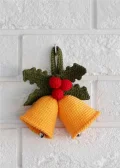 Crochet Christmas Bells Holiday Ornament Pattern step 1