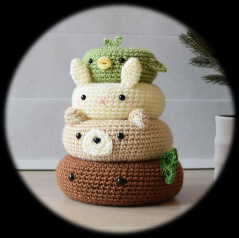 Quality crochet pattern: Forest Friends Stacking Donuts Amigurumi Pattern - Intermediate level guide with complete instructions